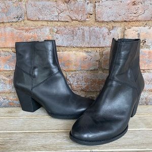 Black Frye brand leather ankle boots.